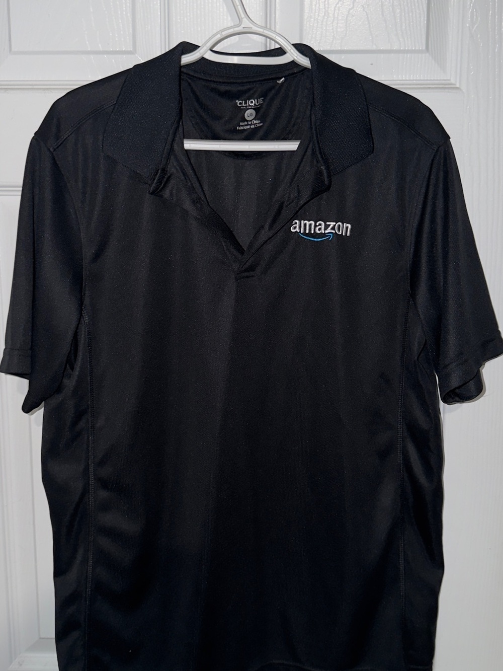 Amazon Black Polo Shirt with Subtle Blue Logo